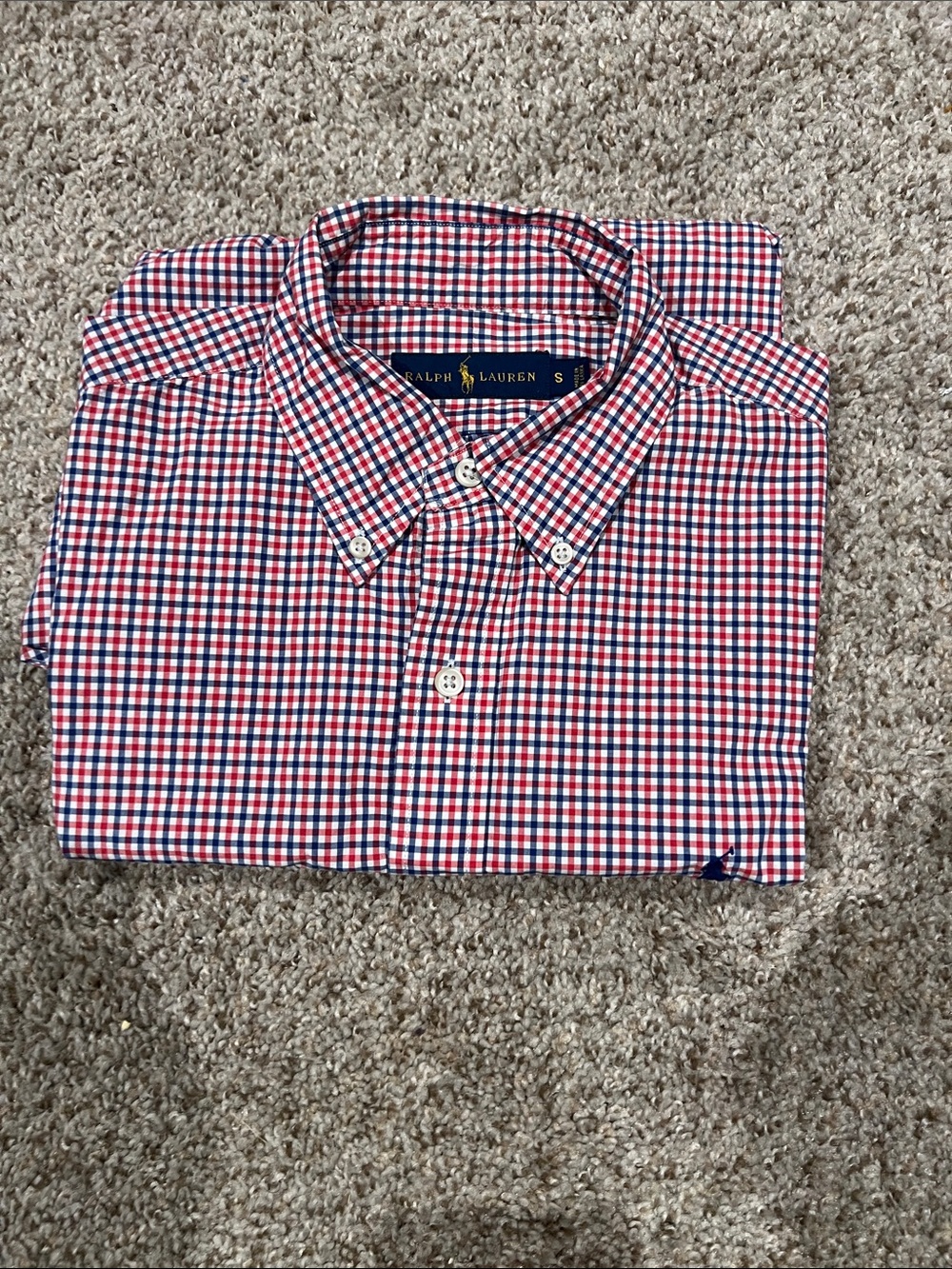 Ralph Lauren Men’s Red & Blue Gingham Button-Down Shirt